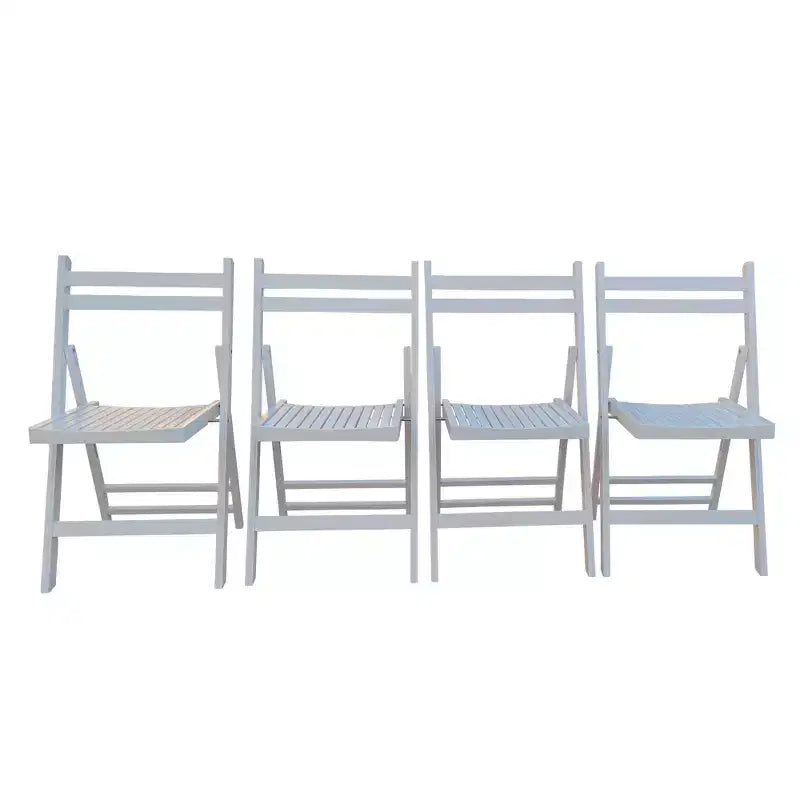 Chaise pliante en bois à lattes pour événement spécial - Blanche, lot de 4, CHAISE PLIANTE, STYLE PLIABLE