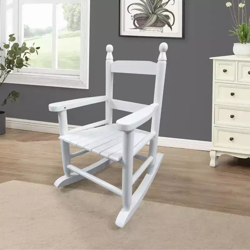 Fauteuil à bascule blanc pour enfants – Intérieur ou extérieur – Adapté aux enfants – Durable