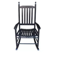 Fauteuil à bascule de véranda en bois NOIR, sans tapis