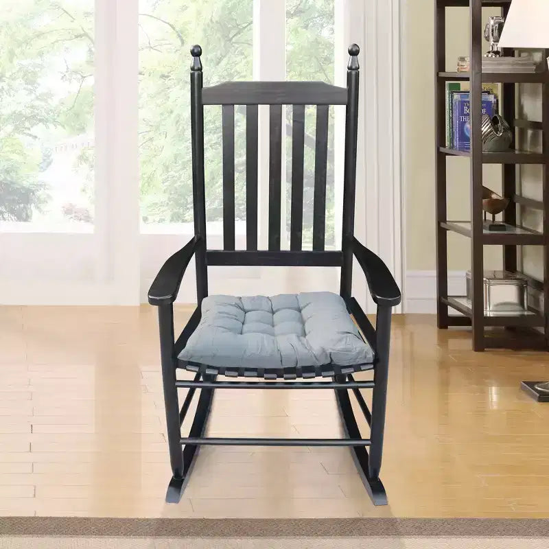 Fauteuil à bascule de véranda en bois NOIR, sans tapis