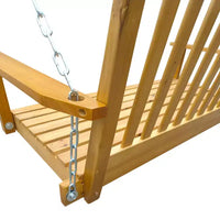 Balançoire de porche avec accoudoirs, Balancelle en bois avec chaînes suspendues, pour patio extérieur, jardin, porche, arrière-cour ou véranda, Facile à assembler