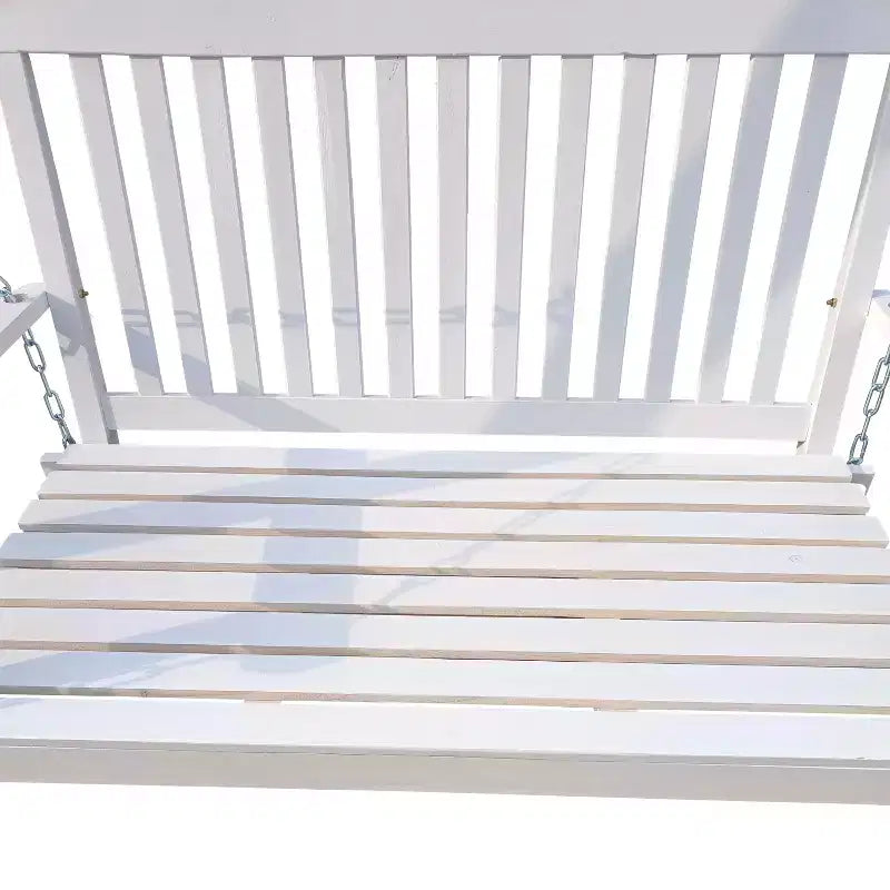 Balançoire de porche avec accoudoirs, Balancelle en bois avec chaînes suspendues, pour patio extérieur, jardin, porche, arrière-cour ou véranda, Facile à assembler