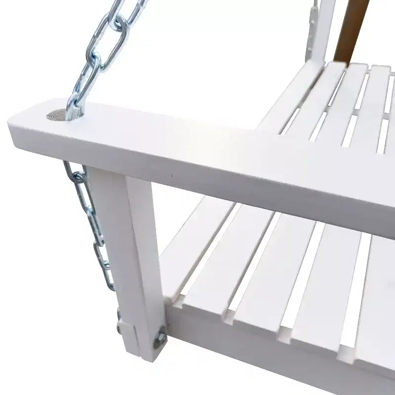 Balançoire de porche avec accoudoirs, Balancelle en bois avec chaînes suspendues, pour patio extérieur, jardin, porche, arrière-cour ou véranda, Facile à assembler