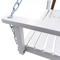 Balançoire de porche avec accoudoirs, Balancelle en bois avec chaînes suspendues, pour patio extérieur, jardin, porche, arrière-cour ou véranda, Facile à assembler