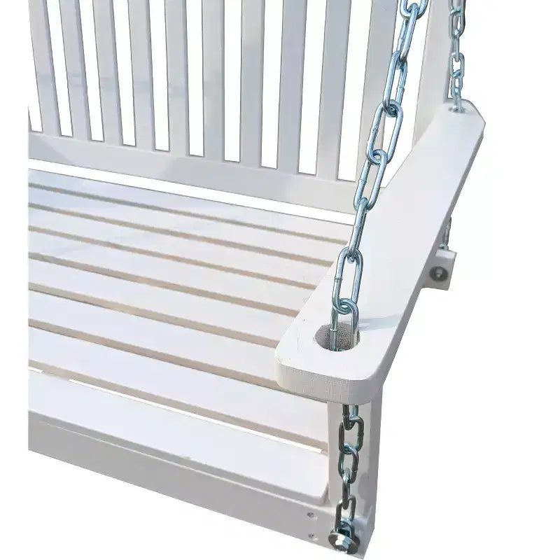 Balançoire de porche avec accoudoirs, Balancelle en bois avec chaînes suspendues, pour patio extérieur, jardin, porche, arrière-cour ou véranda, Facile à assembler