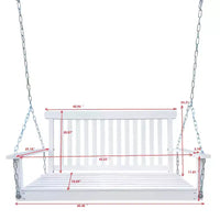 Balançoire de porche avec accoudoirs, Balancelle en bois avec chaînes suspendues, pour patio extérieur, jardin, porche, arrière-cour ou véranda, Facile à assembler