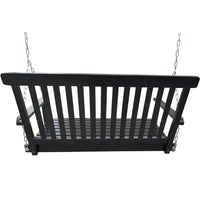 Balançoire de porche avec accoudoirs, Balancelle en bois avec chaînes suspendues, pour patio extérieur, jardin, porche, arrière-cour ou véranda, Facile à assembler