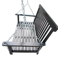 Balançoire de porche avec accoudoirs, Balancelle en bois avec chaînes suspendues, pour patio extérieur, jardin, porche, arrière-cour ou véranda, Facile à assembler