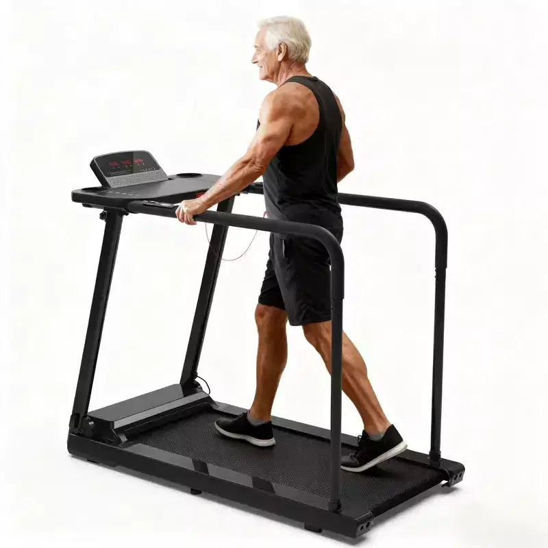 Redliro Tapis de marche pour seniors, Tapis roulant compact à faible impact avec poignées, Tapis de marche sécurisé pour personnes âgées à domicile, 136 kg
