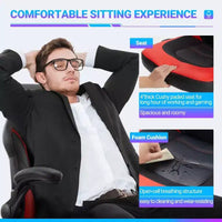 Chaise de jeu ergonomique TUYOHW, chaise de bureau avec dossier en S, mode bascule et hauteur réglable, mousse haute résilience