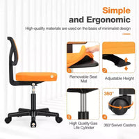 Chaise croisée pivotante en maille TUYOHW à roulettes, chaise de bureau à hauteur et soutien lombaire réglables, chaise gaming à dossier bas pour le bureau