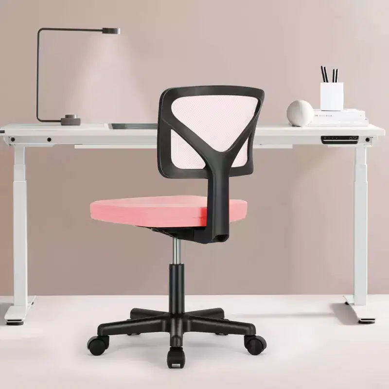 Chaise croisée pivotante en maille TUYOHW à roulettes, chaise de bureau à hauteur et soutien lombaire réglables, chaise gaming à dossier bas pour le bureau