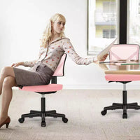 Chaise croisée pivotante en maille TUYOHW à roulettes, chaise de bureau à hauteur et soutien lombaire réglables, chaise gaming à dossier bas pour le bureau
