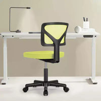 Chaise croisée pivotante en maille TUYOHW à roulettes, chaise de bureau à hauteur et soutien lombaire réglables, chaise gaming à dossier bas pour le bureau