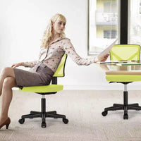 Chaise croisée pivotante en maille TUYOHW à roulettes, chaise de bureau à hauteur et soutien lombaire réglables, chaise gaming à dossier bas pour le bureau