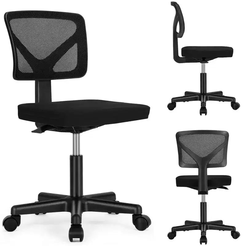 Chaise croisée pivotante en maille TUYOHW à roulettes, chaise de bureau à hauteur et soutien lombaire réglables, chaise gaming à dossier bas pour le bureau