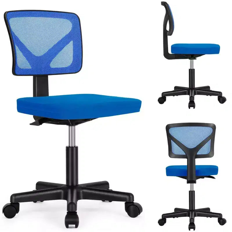 Chaise croisée pivotante en maille TUYOHW à roulettes, chaise de bureau à hauteur et soutien lombaire réglables, chaise gaming à dossier bas pour le bureau