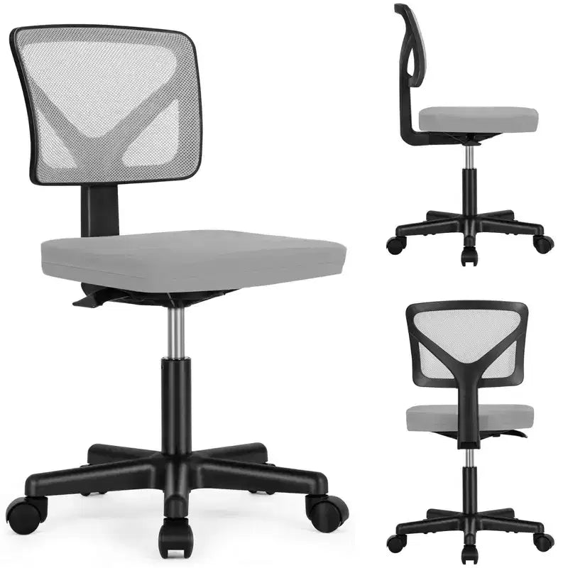 Chaise croisée pivotante en maille TUYOHW à roulettes, chaise de bureau à hauteur et soutien lombaire réglables, chaise gaming à dossier bas pour le bureau