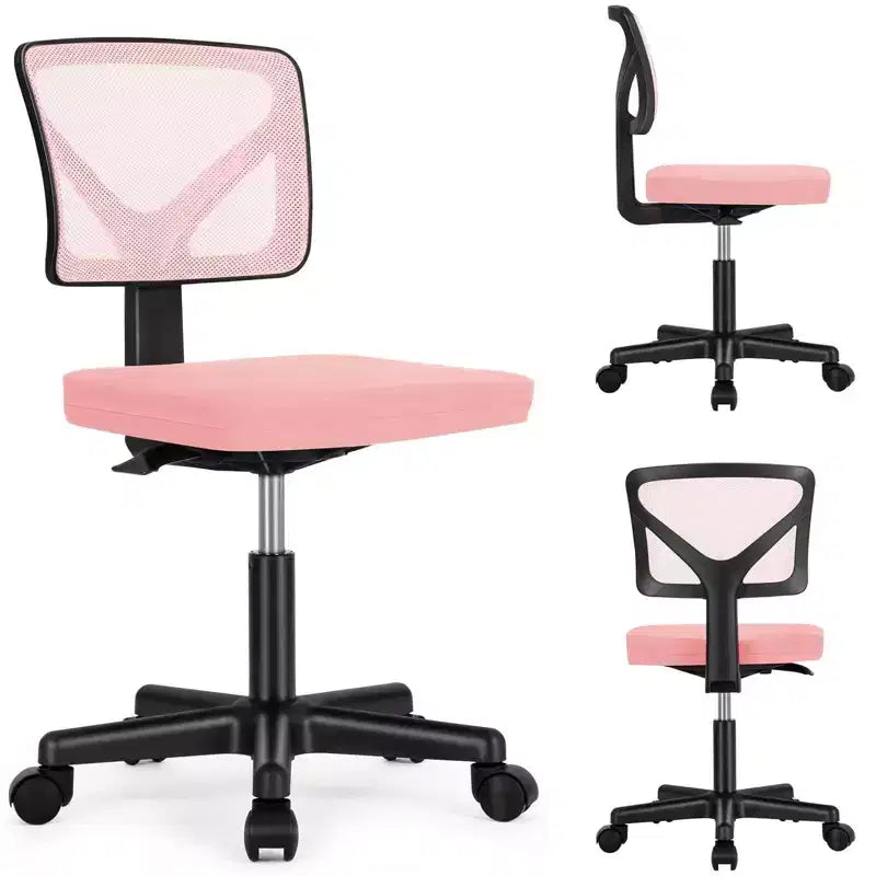 Chaise croisée pivotante en maille TUYOHW à roulettes, chaise de bureau à hauteur et soutien lombaire réglables, chaise gaming à dossier bas pour le bureau