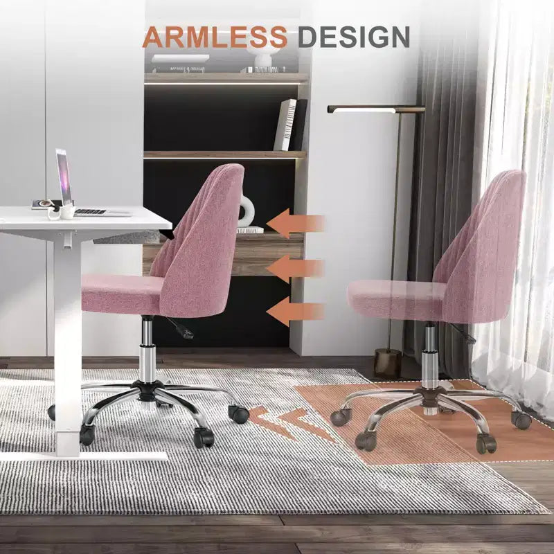 TUYOHW Chaise pivotante croisée à roulettes, chaise de bureau avec hauteur réglable et support lombaire, chaise de jeu sans accoudoirs pour le bureau