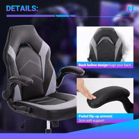 Chaise croisée pivotante en cuir PU TUYOHW à roulettes avec dossier en forme de S, chaise de bureau avec soutien lombaire, chaise gaming pour le bureau