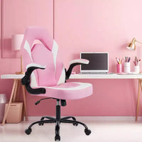 Chaise croisée pivotante en cuir PU TUYOHW à roulettes avec dossier en forme de S, chaise de bureau avec soutien lombaire, chaise gaming pour le bureau