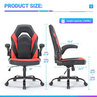 Chaise croisée pivotante en cuir PU TUYOHW à roulettes avec dossier en forme de S, chaise de bureau avec soutien lombaire, chaise gaming pour le bureau
