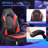 Chaise croisée pivotante en cuir PU TUYOHW à roulettes avec dossier en forme de S, chaise de bureau avec soutien lombaire, chaise gaming pour le bureau