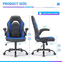 Chaise croisée pivotante en cuir PU TUYOHW à roulettes avec dossier en forme de S, chaise de bureau avec soutien lombaire, chaise gaming pour le bureau