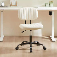 Chaise pivotante TUYOHW en cuir PU avec roulettes, Chaise de bureau sans accoudoirs avec hauteur réglable et soutien lombaire, Chaise de gaming pour le bureau