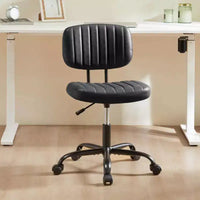 Chaise pivotante TUYOHW en cuir PU avec roulettes, Chaise de bureau sans accoudoirs avec hauteur réglable et soutien lombaire, Chaise de gaming pour le bureau