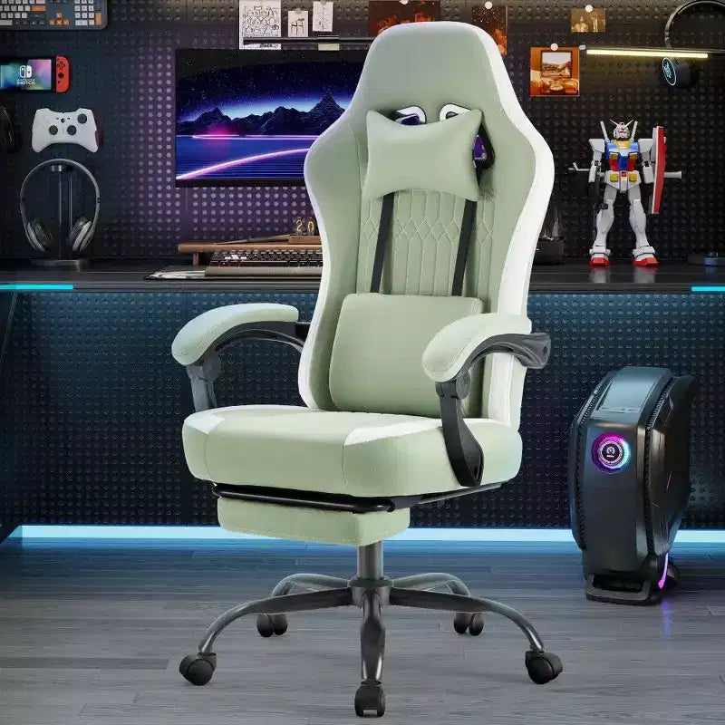 Chaise de bureau ergonomique TUYOHW avec siège à ressorts ensachés, chaise de jeu de 300 lb avec coussin lombaire réglable et repose-pieds pour adultes et étudiants