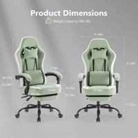 Chaise de bureau ergonomique TUYOHW avec siège à ressorts ensachés, chaise de jeu de 300 lb avec coussin lombaire réglable et repose-pieds pour adultes et étudiants