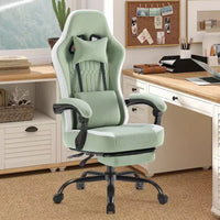 Chaise de bureau ergonomique TUYOHW avec siège à ressorts ensachés, chaise de jeu de 300 lb avec coussin lombaire réglable et repose-pieds pour adultes et étudiants