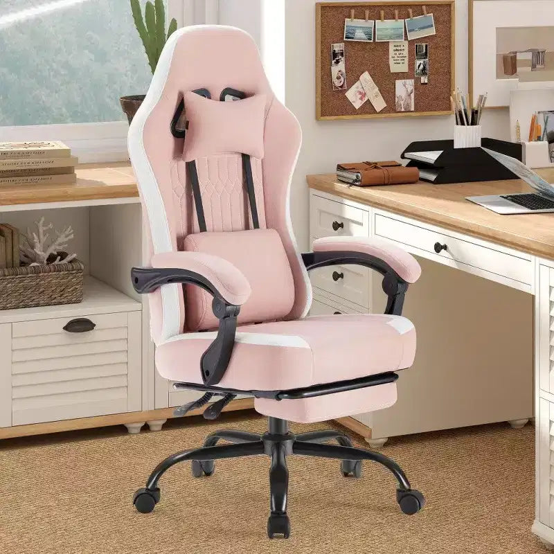 Chaise de bureau ergonomique TUYOHW avec siège à ressorts ensachés, chaise de jeu de 300 lb avec coussin lombaire réglable et repose-pieds pour adultes et étudiants