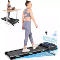 Tapis de course NAYSAYE avec inclinaison réglable, capacité de 204 kg, tapis de course portable compact sous le bureau pour la maison et le bureau, noir, 52*22.5*7.87