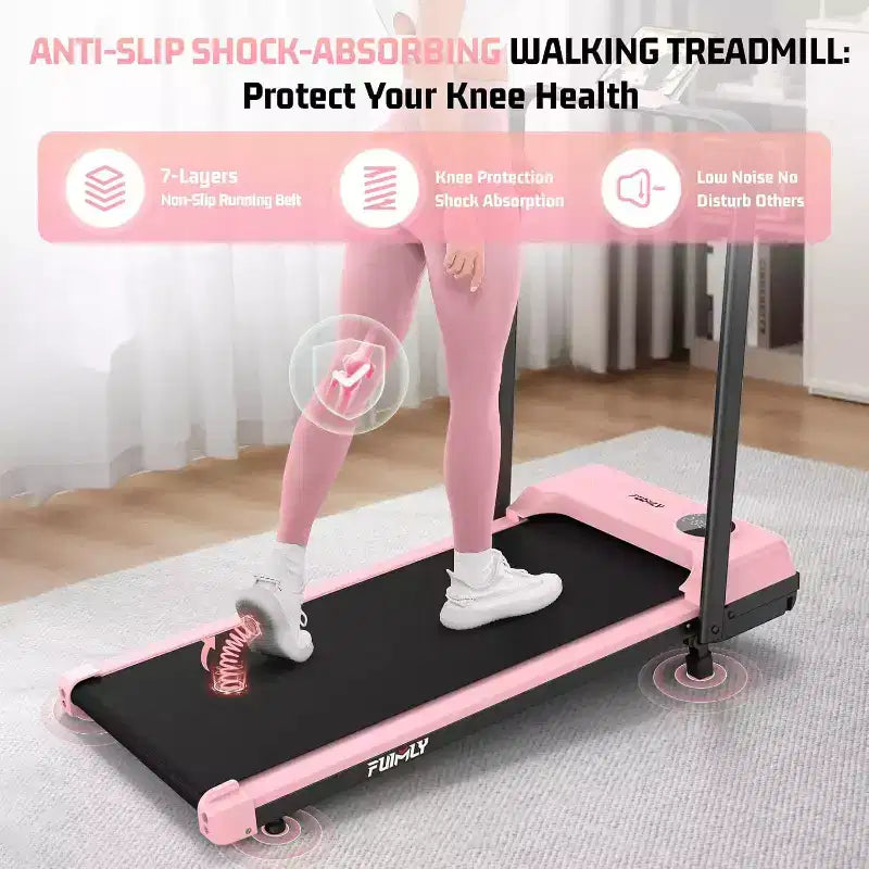 KRISRATE Tapis de marche tapis de course 3.5HP avec barre poignée & absorption des chocs, tapis de course pliant pour la maison, tapis de marche compact sous-bureau