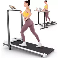 KRISRATE Tapis de marche tapis de course 3.5HP avec barre poignée & absorption des chocs, tapis de course pliant pour la maison, tapis de marche compact sous-bureau