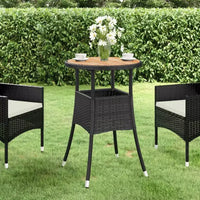 vidaXL Table de salle à manger ronde de jardin en bois d'acacia et résine tressée
