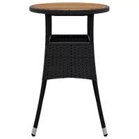 vidaXL Table de salle à manger ronde de jardin en bois d'acacia et résine tressée