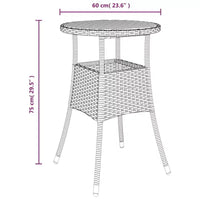 vidaXL Table de salle à manger ronde de jardin en bois d'acacia et résine tressée