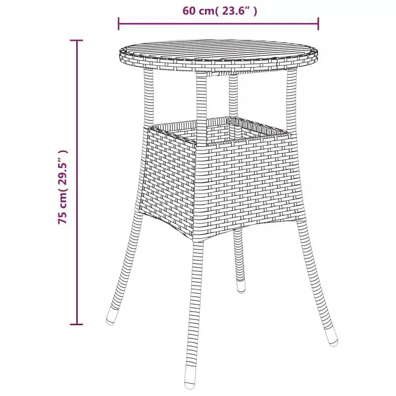 vidaXL Table de salle à manger ronde de jardin en bois d'acacia et résine tressée