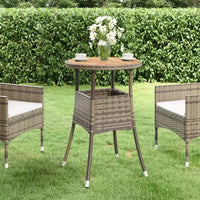 vidaXL Table de salle à manger ronde de jardin en bois d'acacia et résine tressée