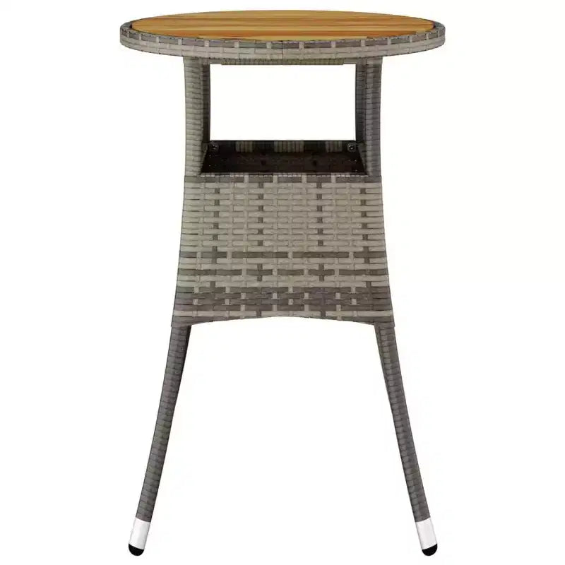 vidaXL Table de salle à manger ronde de jardin en bois d'acacia et résine tressée