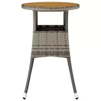 vidaXL Table de salle à manger ronde de jardin en bois d'acacia et résine tressée