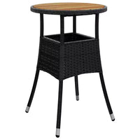 vidaXL Dinner Table Round Garden Dining Table Acacia Wood and Poly Rattan