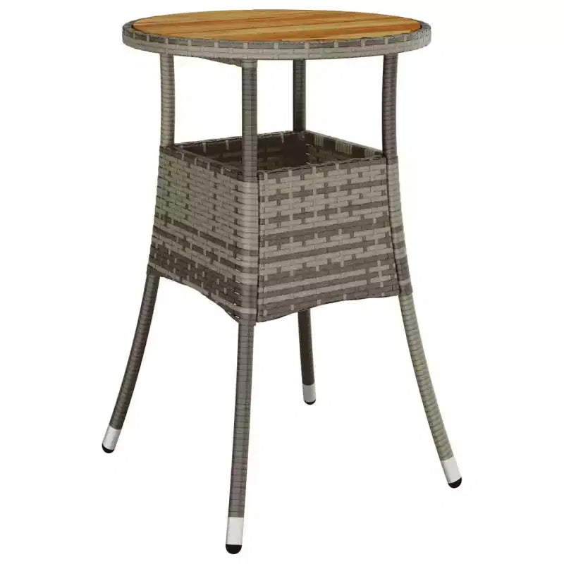 vidaXL Table de salle à manger ronde de jardin en bois d'acacia et résine tressée