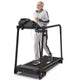 Tapis de marche Redliro pour seniors avec de longues barres d'appui, tapis de course pliable inclinable, tapis de course compact de 120 kg pour l'exercice à domicile