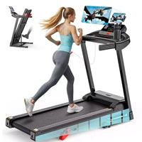 Tapis de course pliable capacité 158 kg pour la maison, tapis de course inclinable pour l'exercice, inclinaison manuelle à 6 %, 12 km/h, bande de roulement large de 40 cm, 71 programmes, soutien des genoux