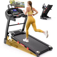 Tapis de Course Pliable 3-en-1 pour la Maison 19 km/h, Tapis de Course 4,8 CV avec Inclinaison Automatique 20 %, Capacité 180 kg, 71 Programmes, Bande de Roulement Large de 45 cm, Soutien du Genou